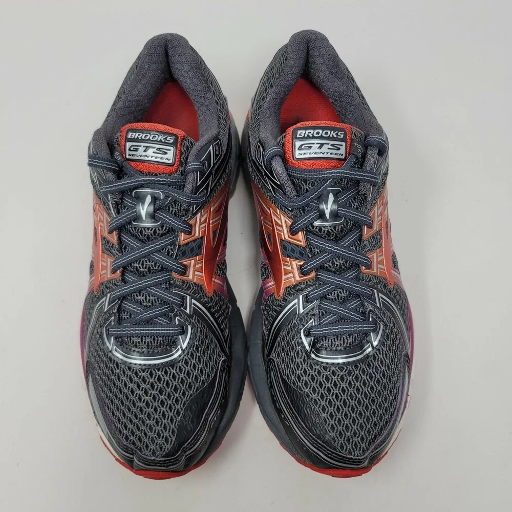 Brooks Womens Sneakers Sz 8.5 B GTS Seventeen 17 Running Shoes Gray Casual